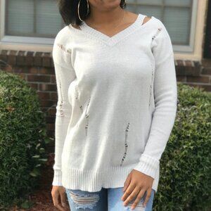 Arizona Jeans Womens Ivory White Sweater Size M